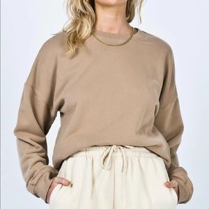 Princess Polly Josie Crewneck Sweatshirt Brown